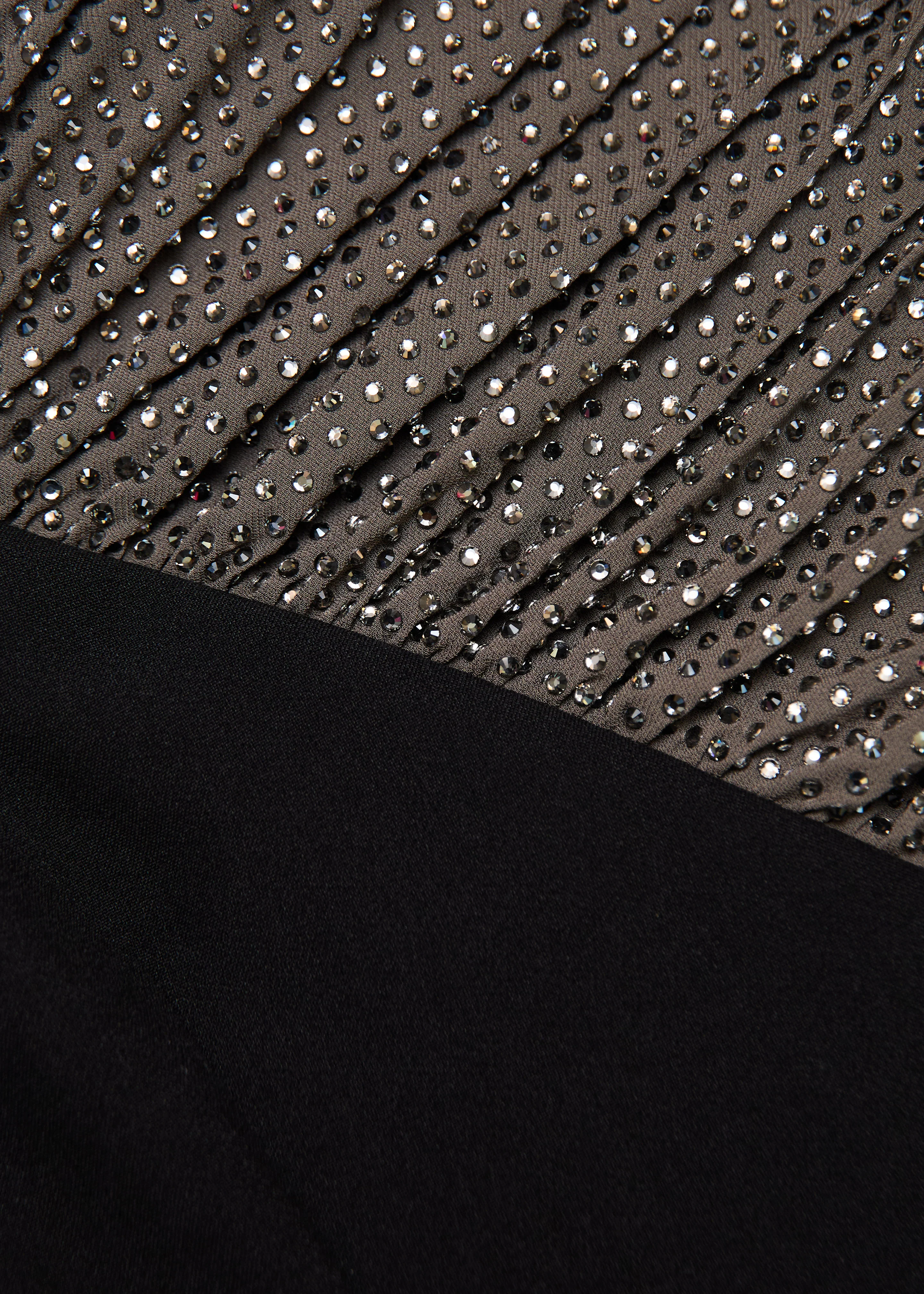 Asymmetric Diamante Contrast Column Dress - Image 5