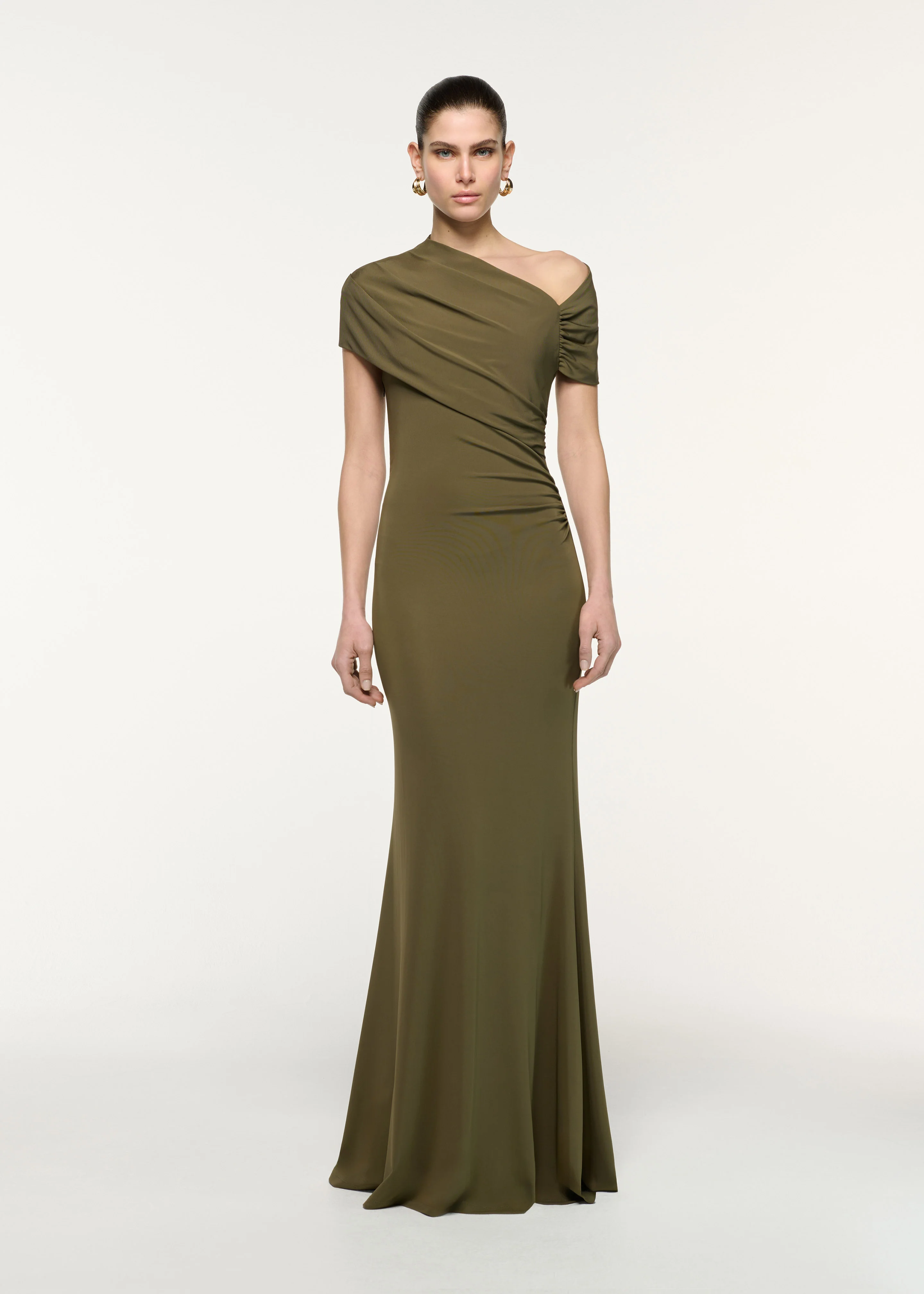 Asymmetric Drape Gown