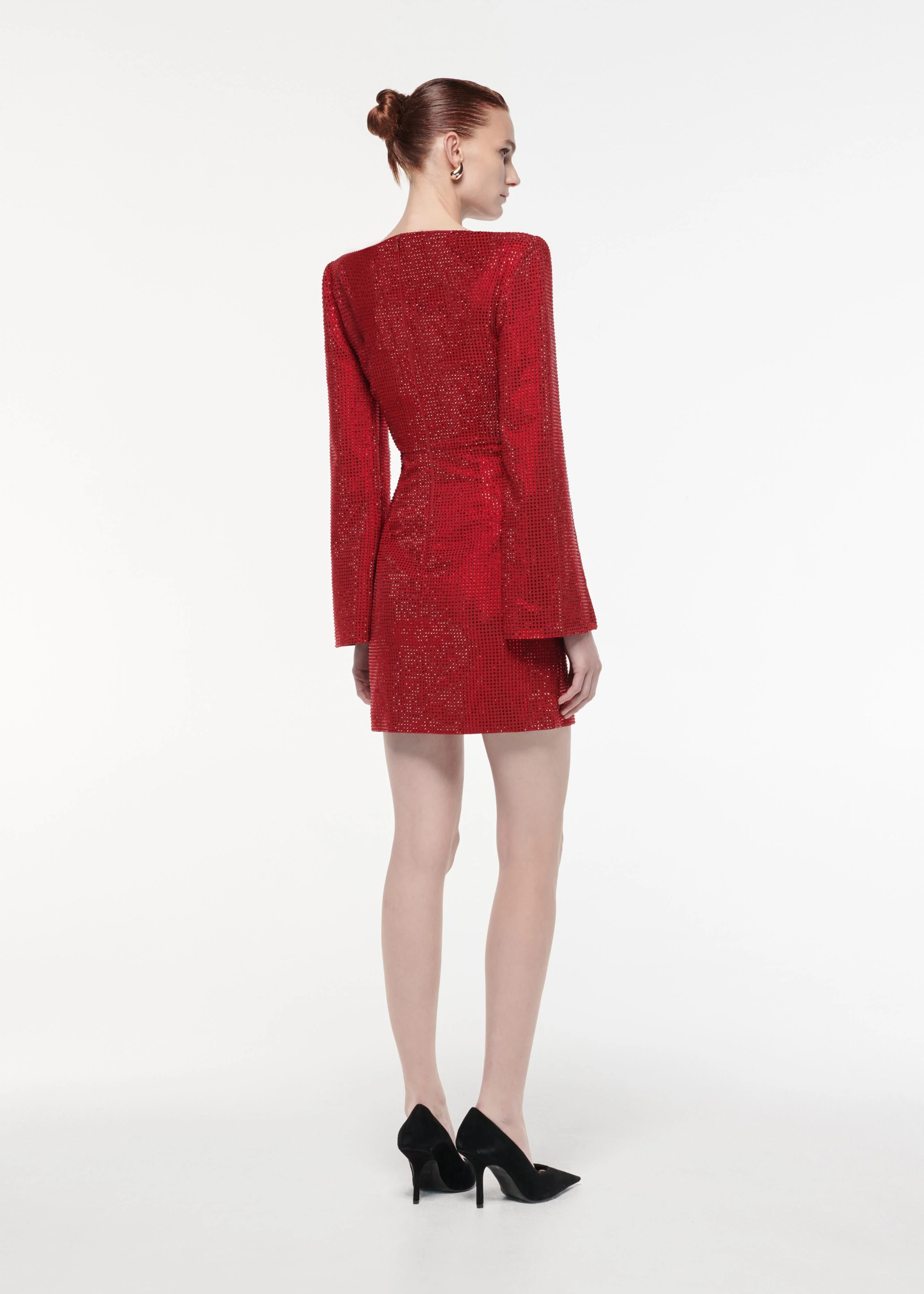 Cape Sleeve Diamante Mini Dress - Image 3