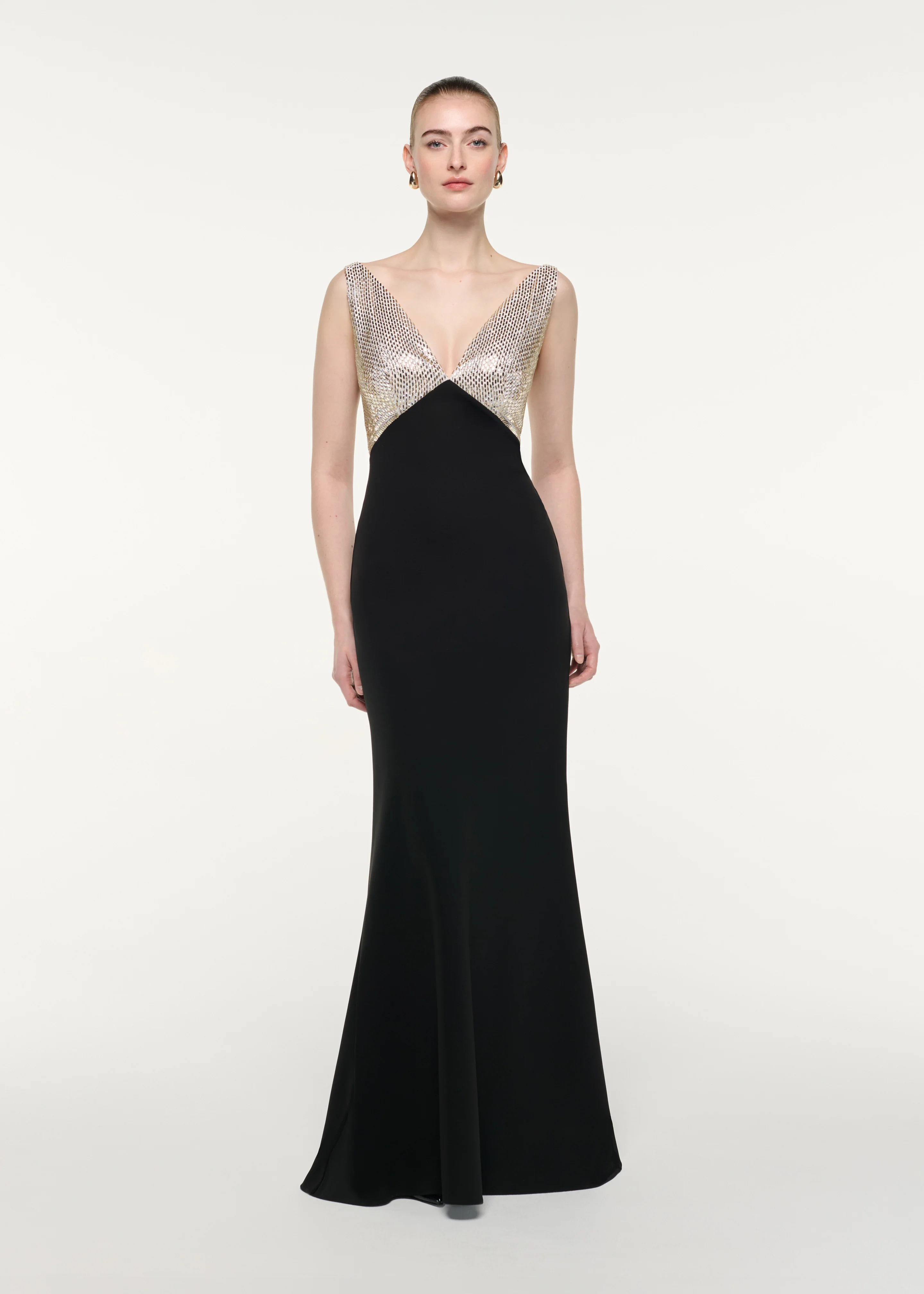 Contrast Diamante Cape Gown - Image 5