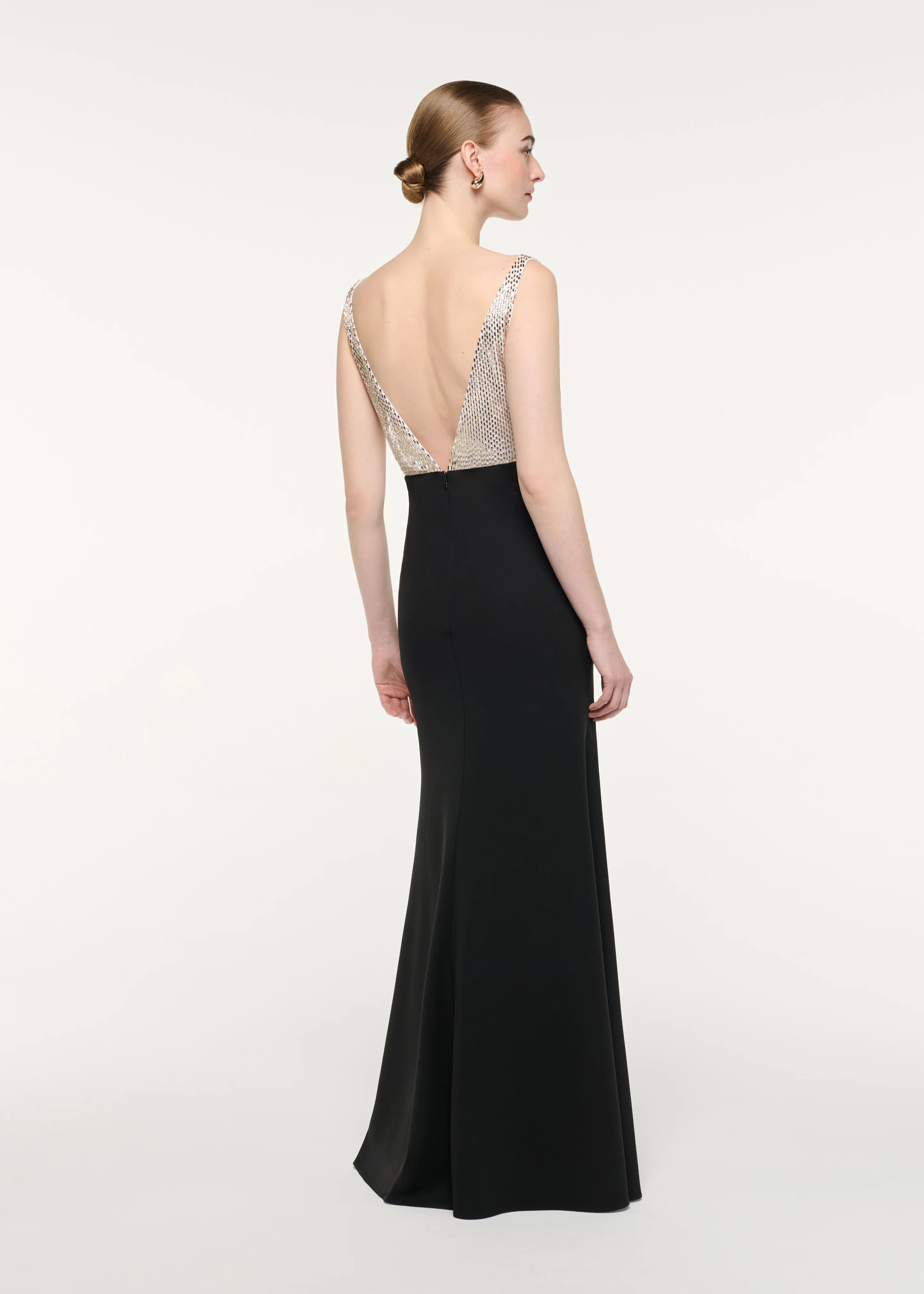 Contrast Diamante Cape Gown - Image 6