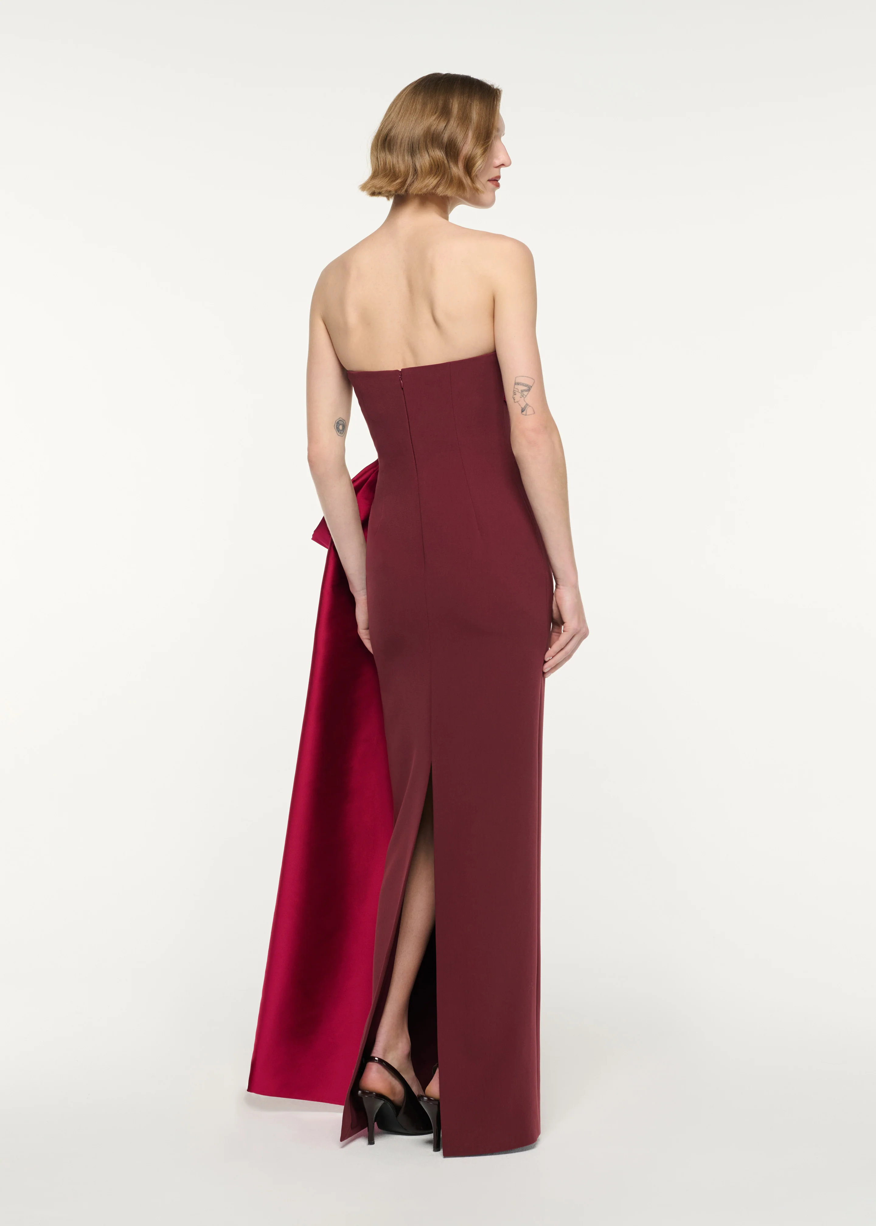 Contrast Drape Strapless Gown - Image 3