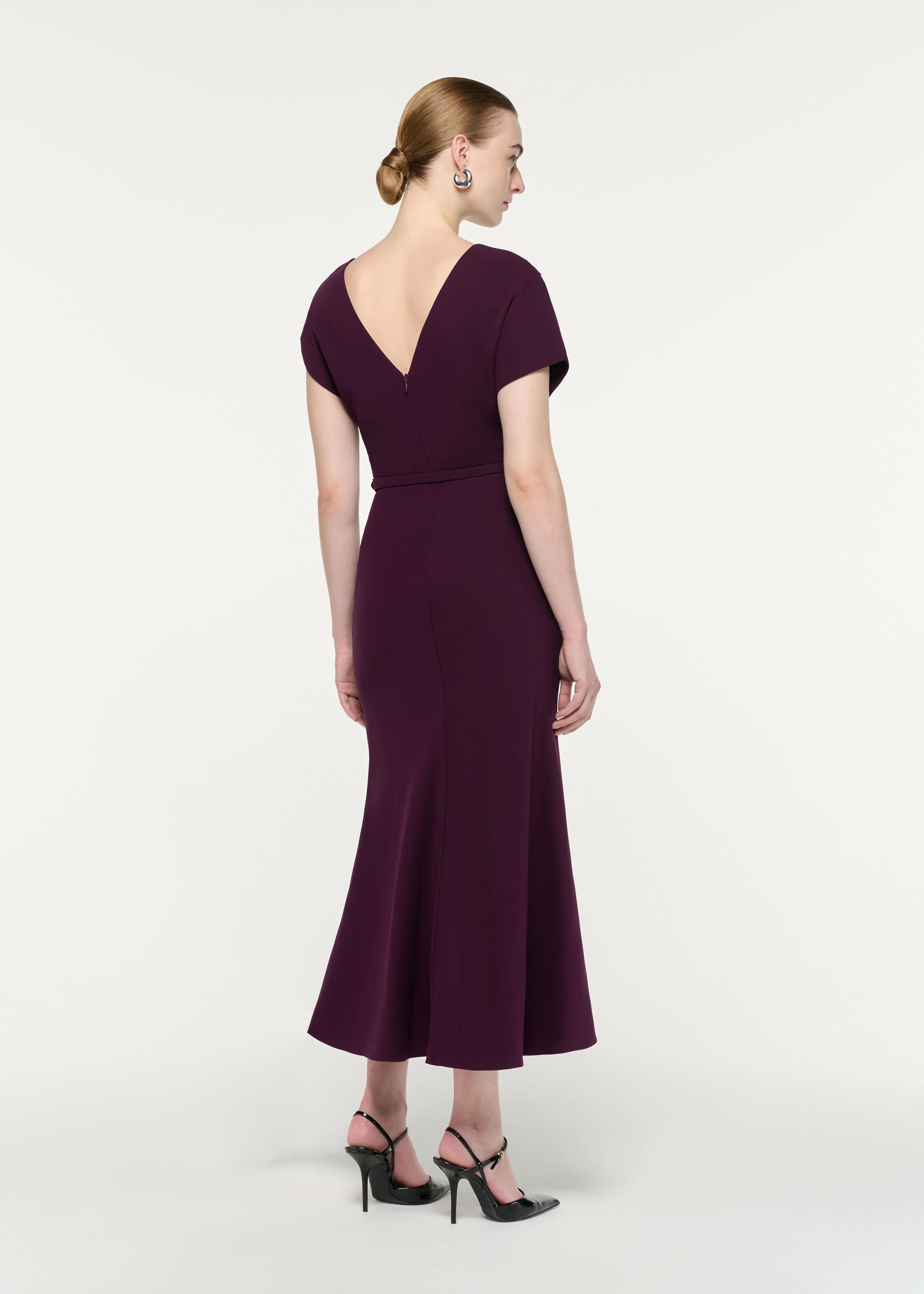 Flower Brooch Cady Midi Dress - Image 3