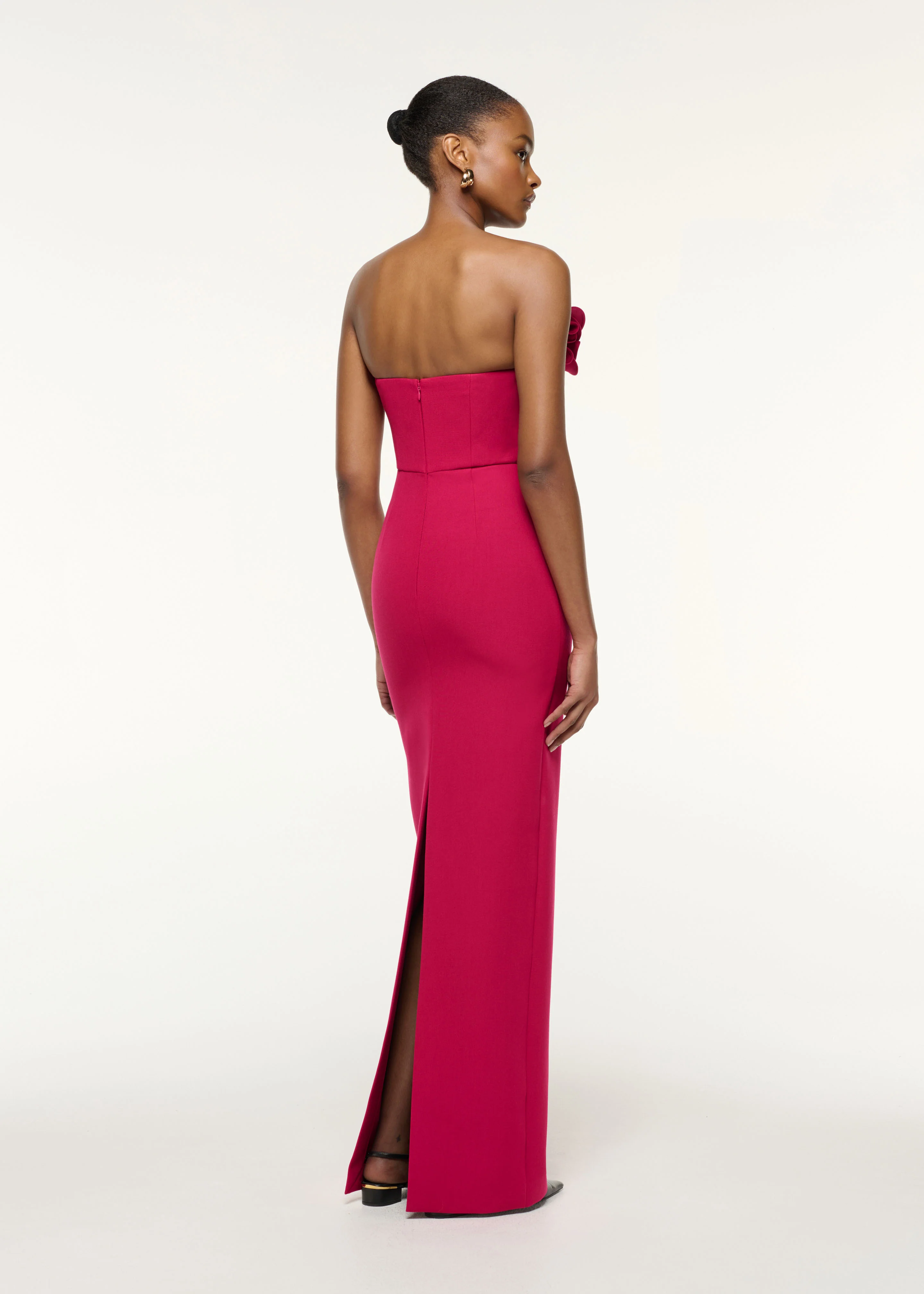 Flower Detail Strapless Gown - Image 3