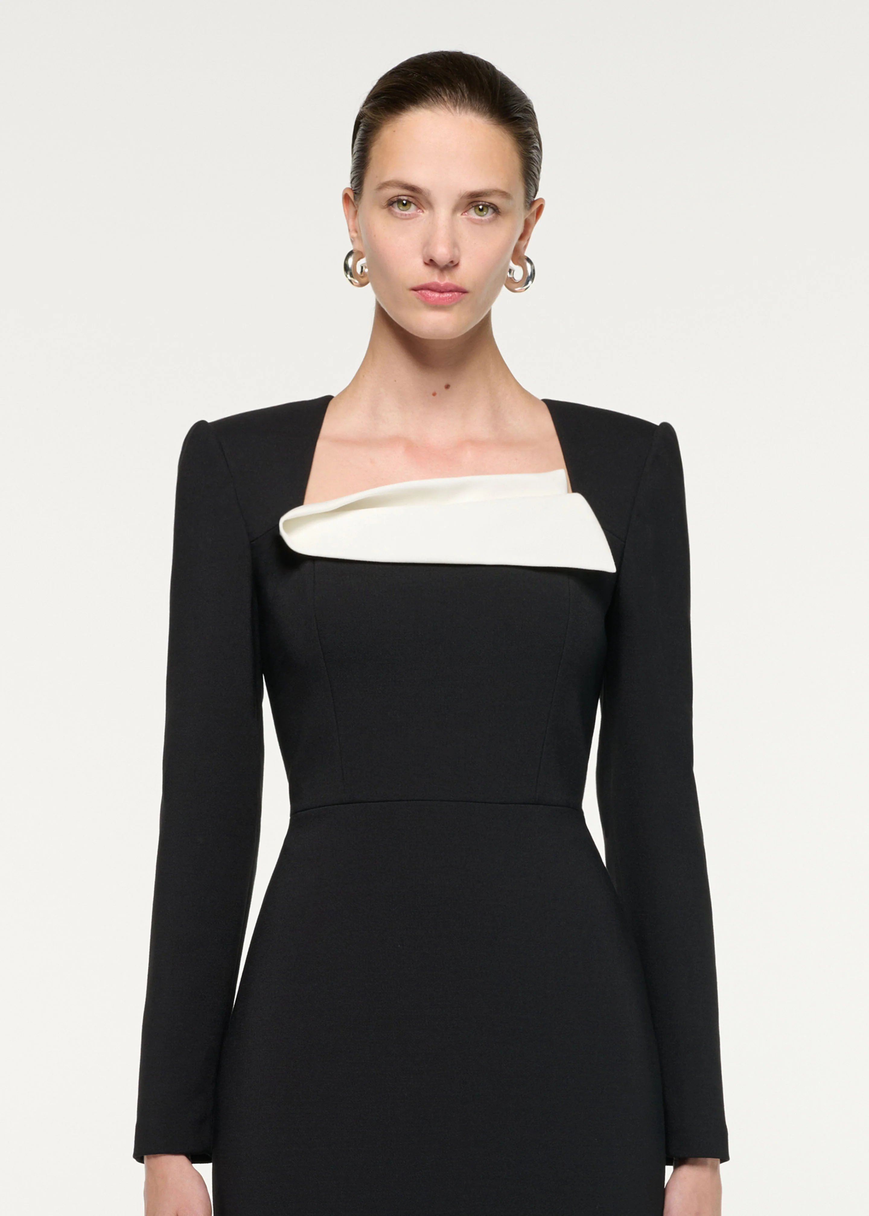 Fold Detail Crepe Midi Dress - Image 4