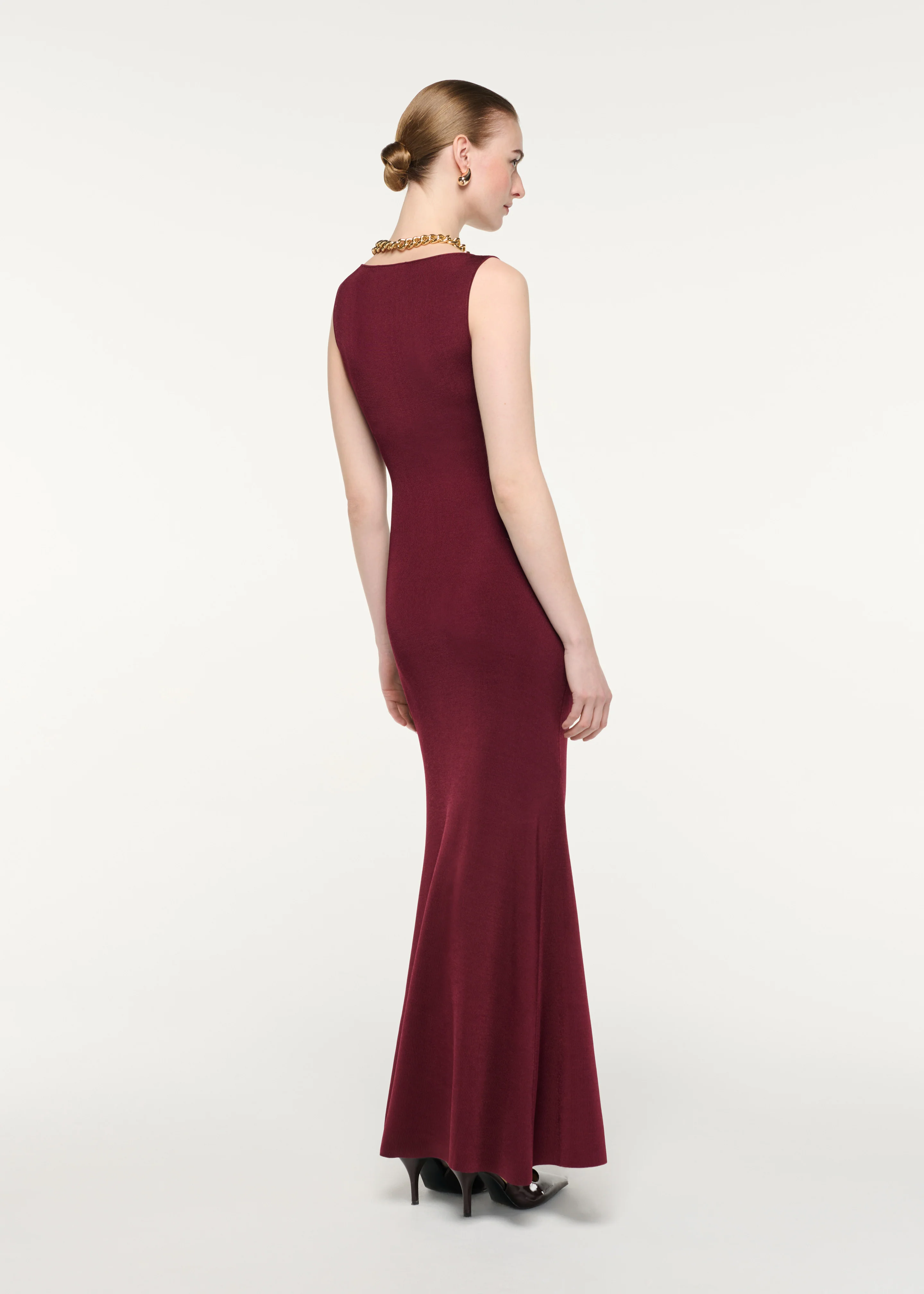 Gathered Knit Midi Dress - Image 3