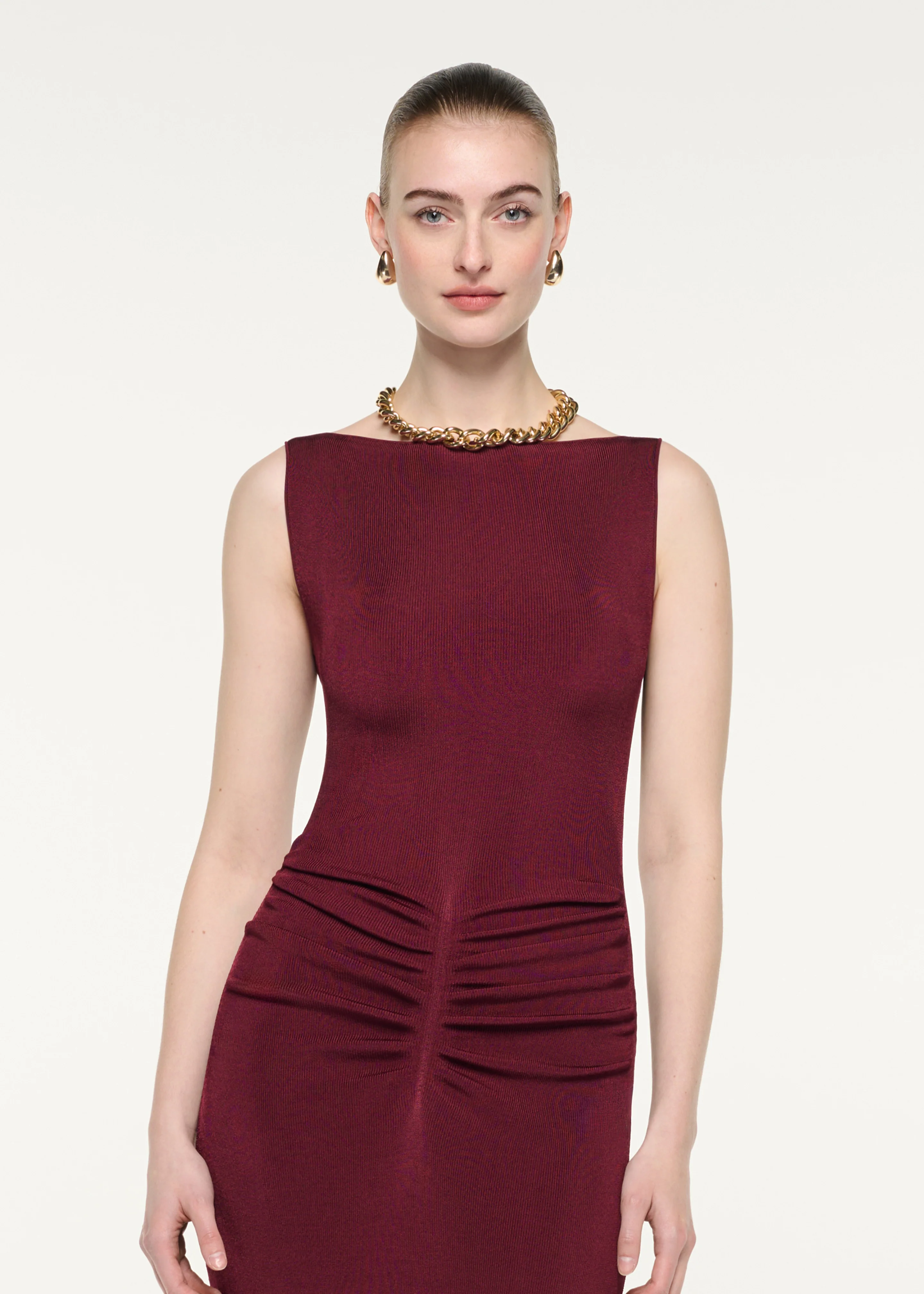 Gathered Knit Midi Dress - Image 4