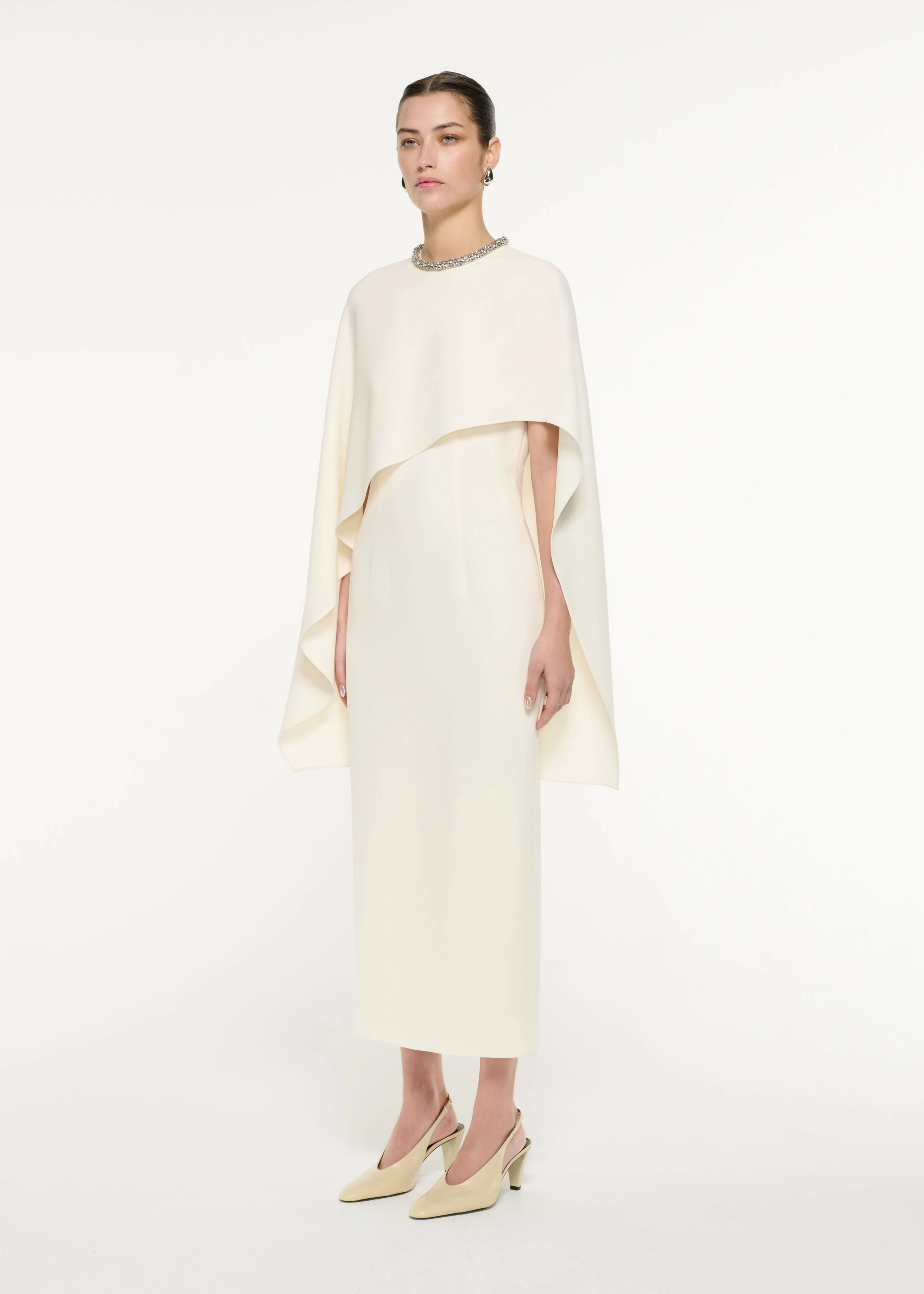 Heavy Cady Cape Midi Dress - Image 2