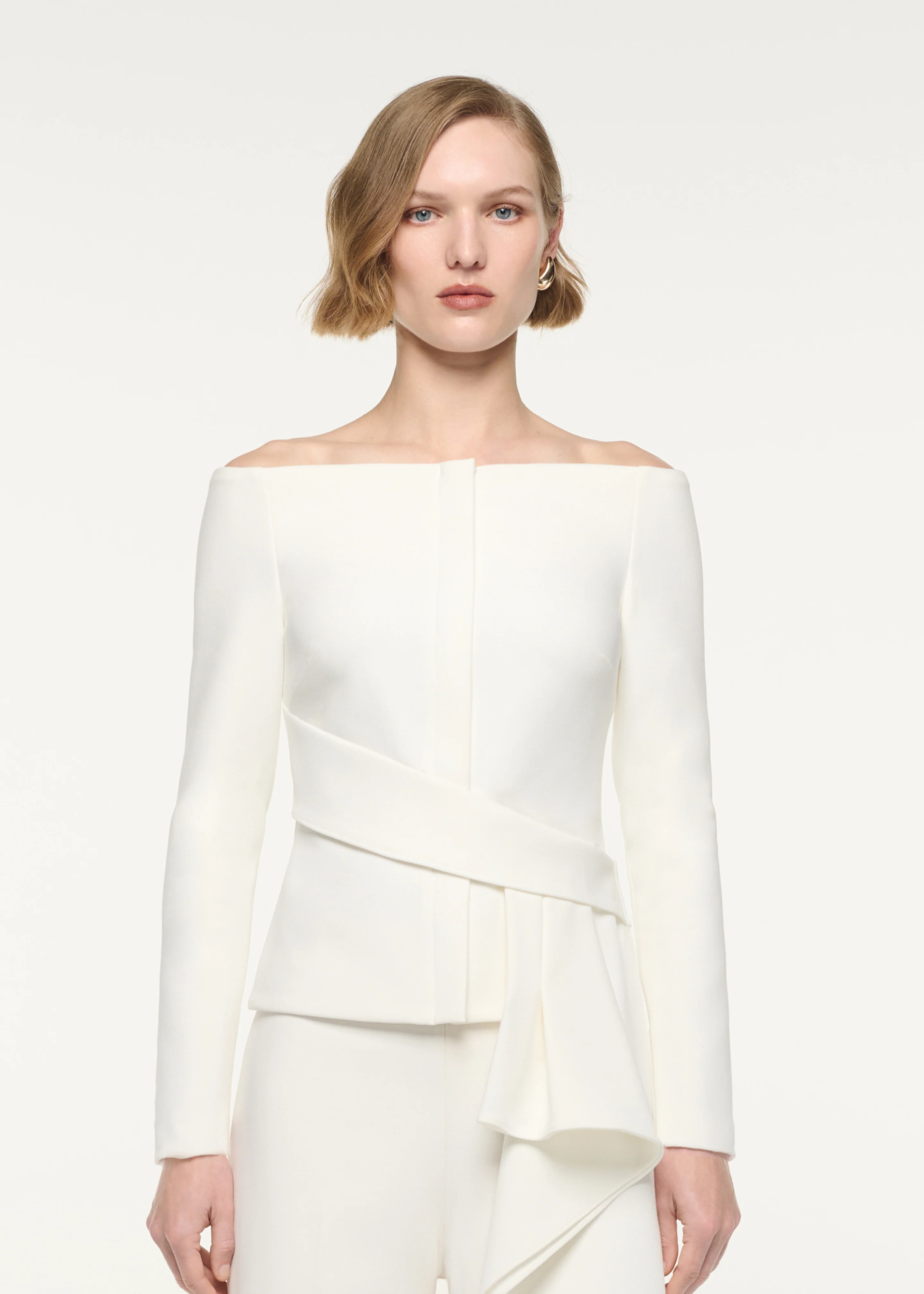 Off The Shoulder Draped Jacket - Image 4
