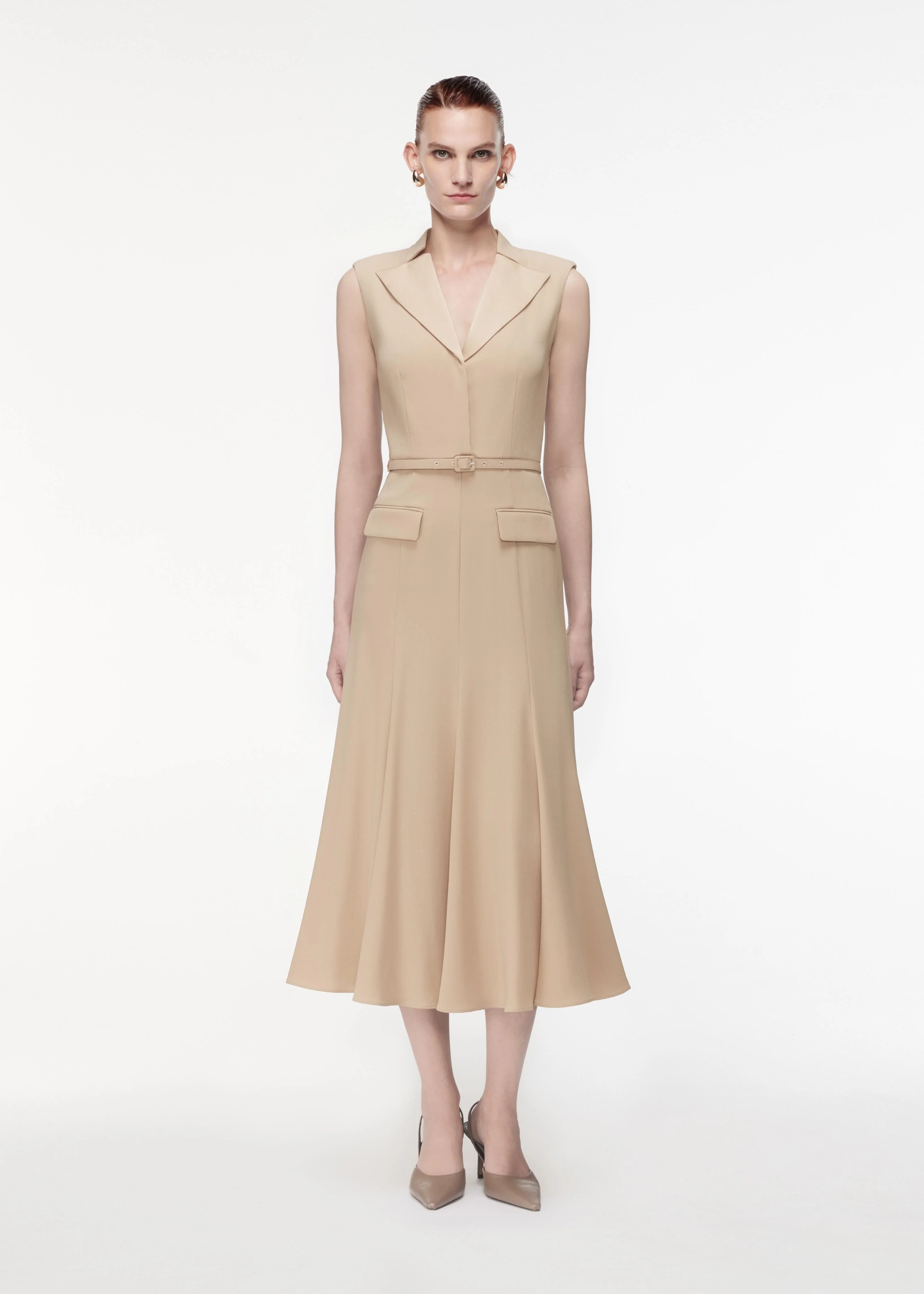 Satin Crepe Midi Dress