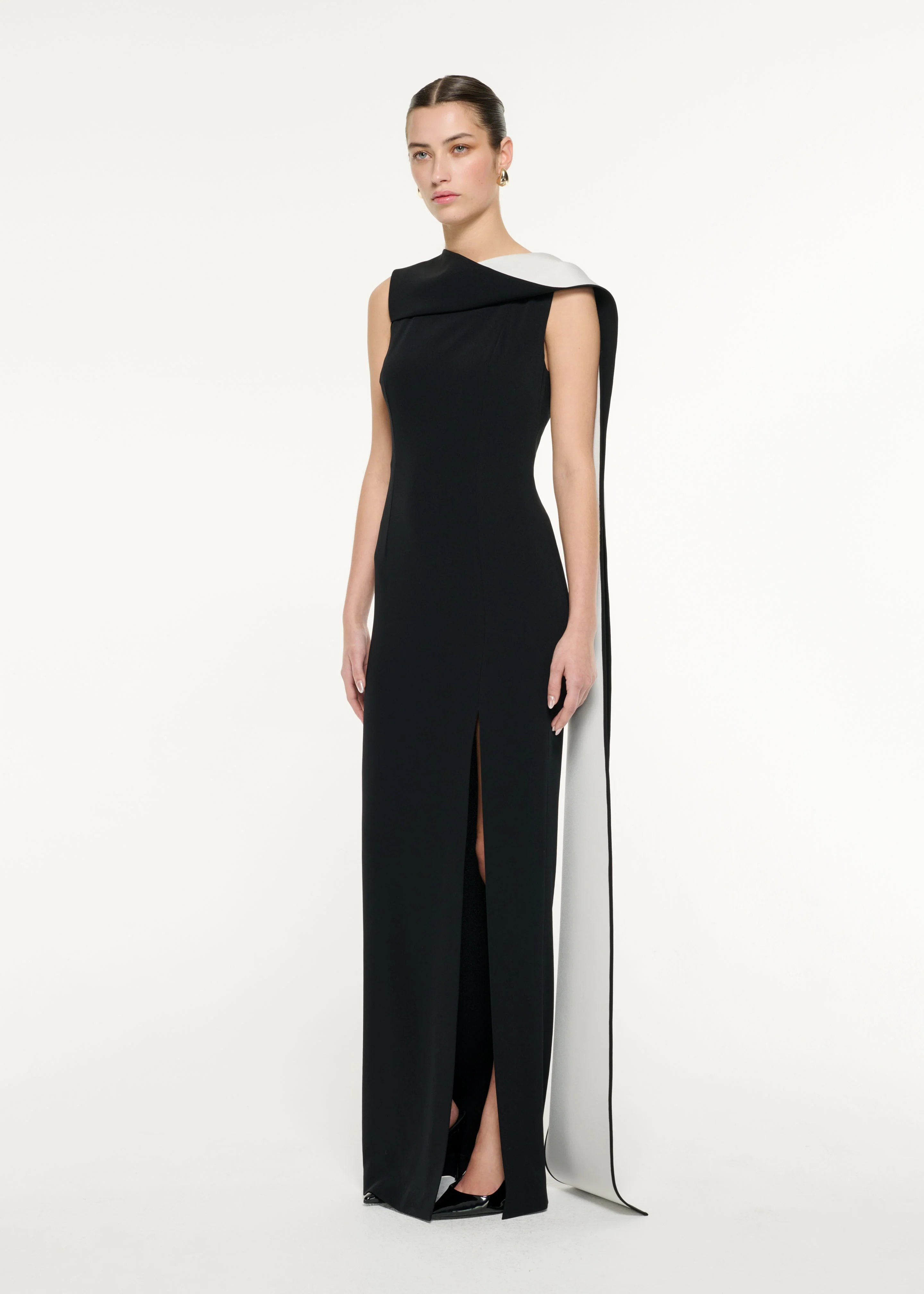Satin Crepe Sash Gown - Image 2
