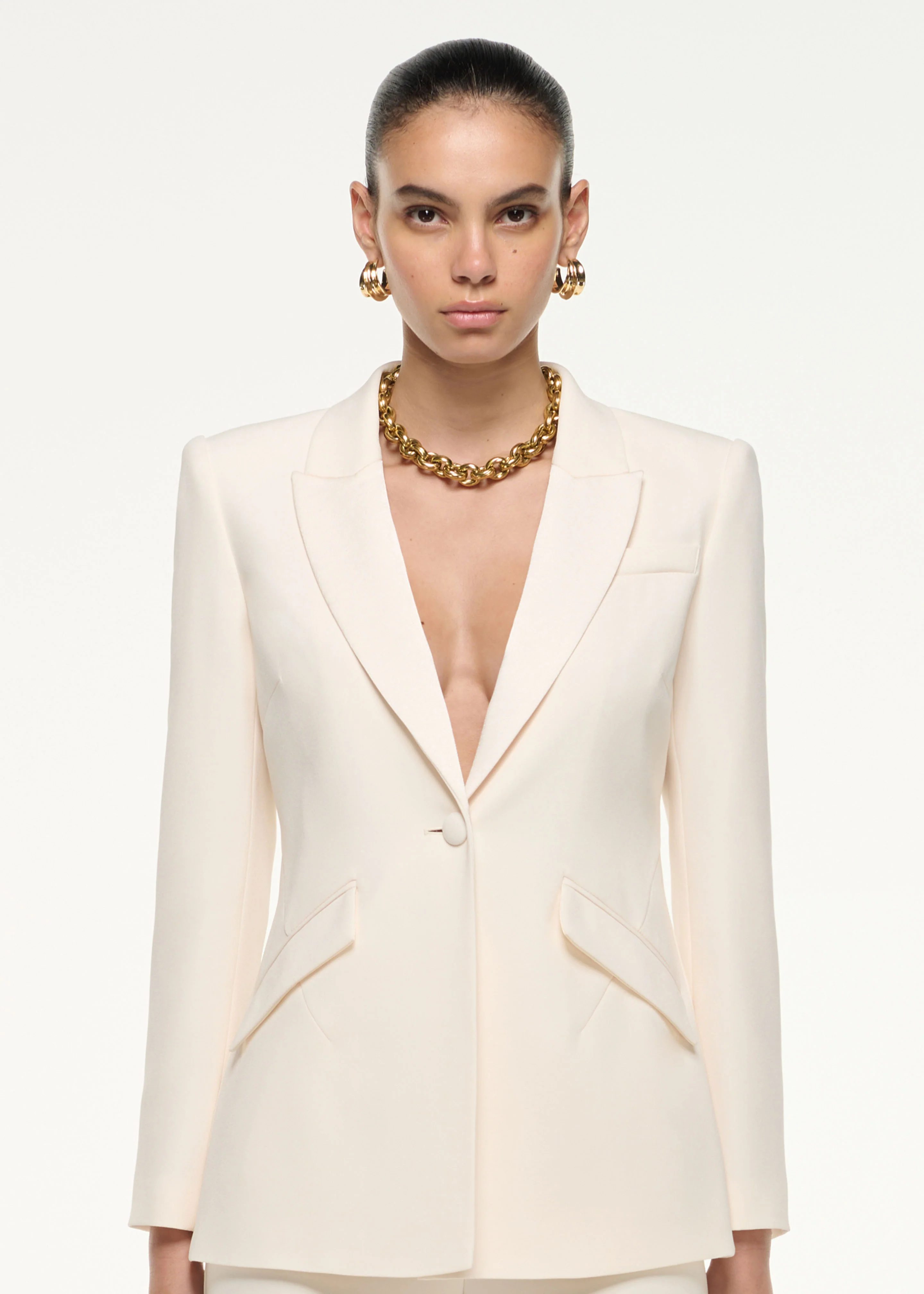 Satin Crepe Tailored Jacket - Image 4