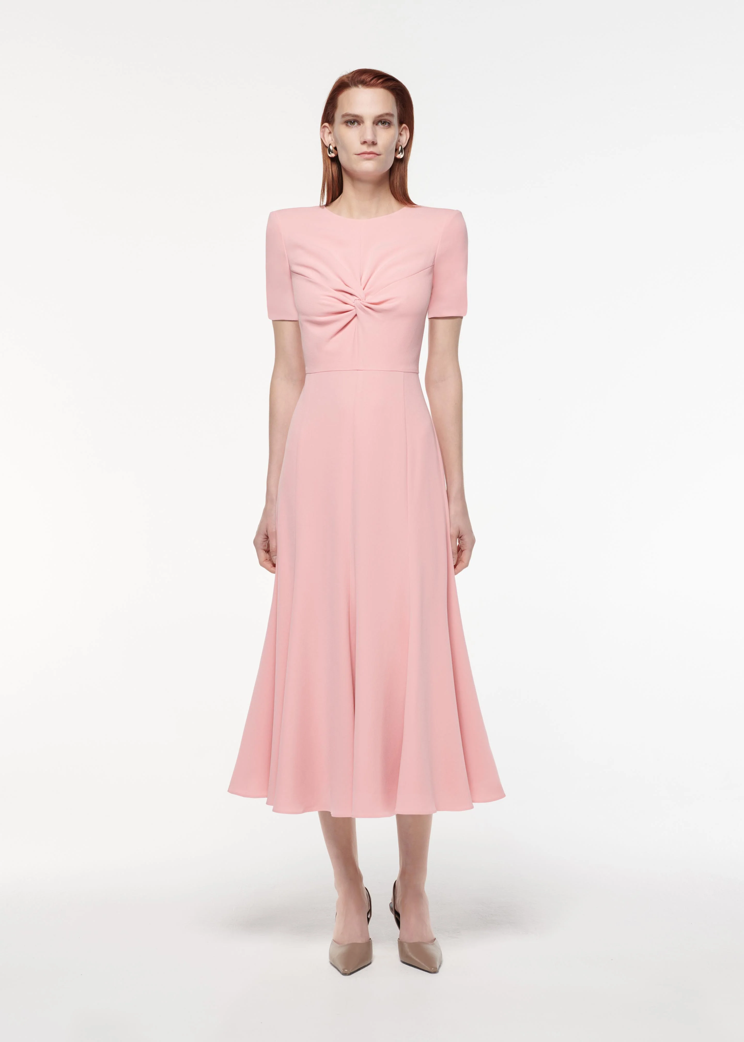 Short Sleeve Light Cady Midi Dress