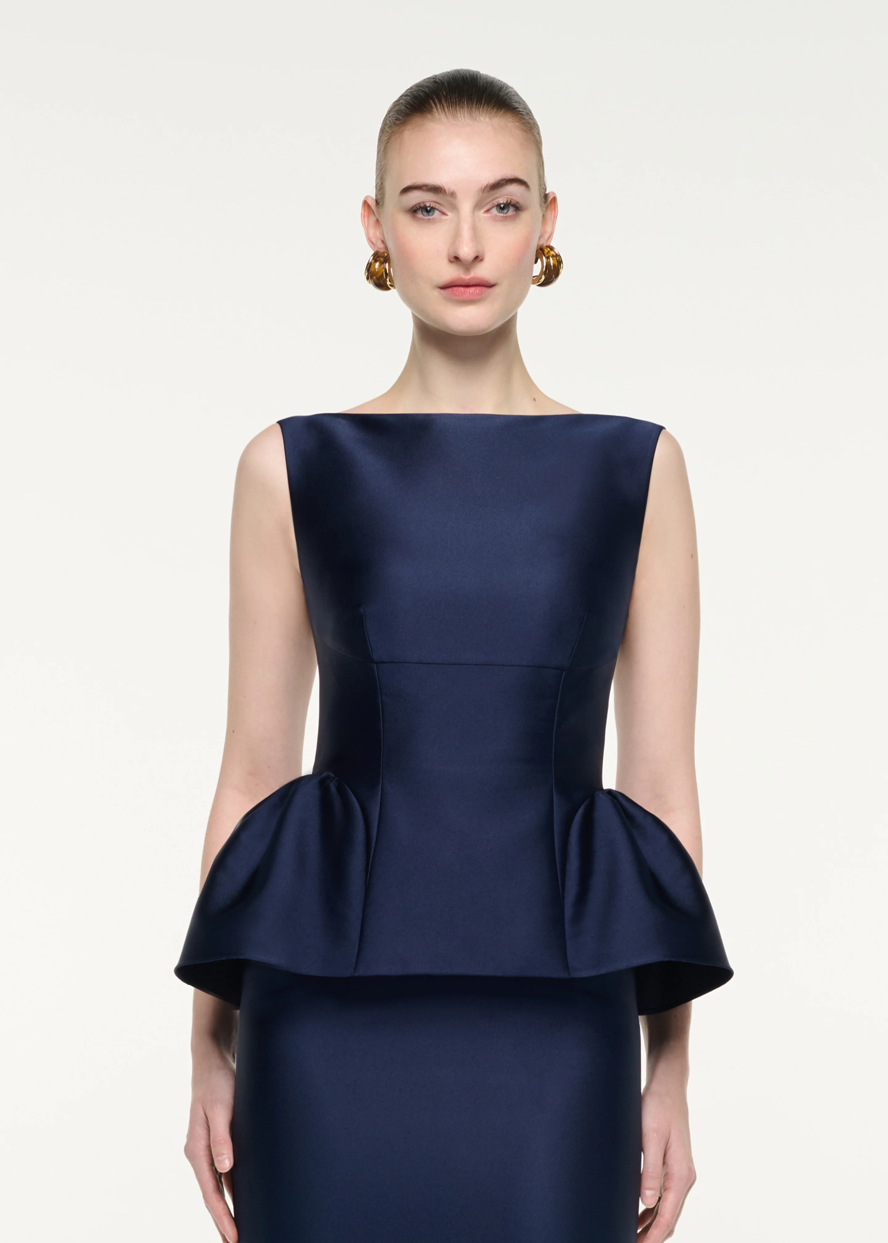 Sleeveless Peplum Column Midi Dress - Image 4