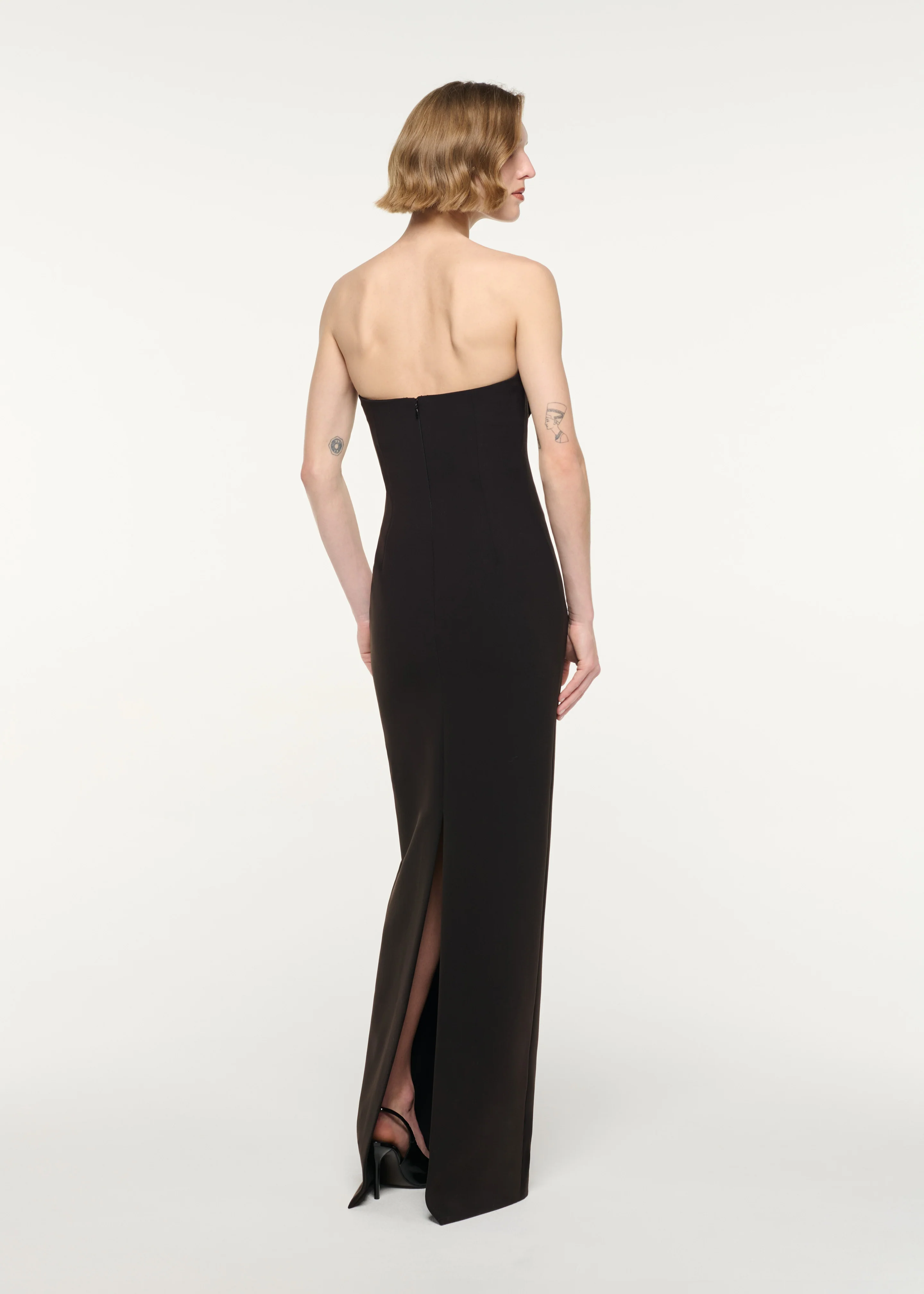 Strapless Monochrome Drape Gown - Image 3