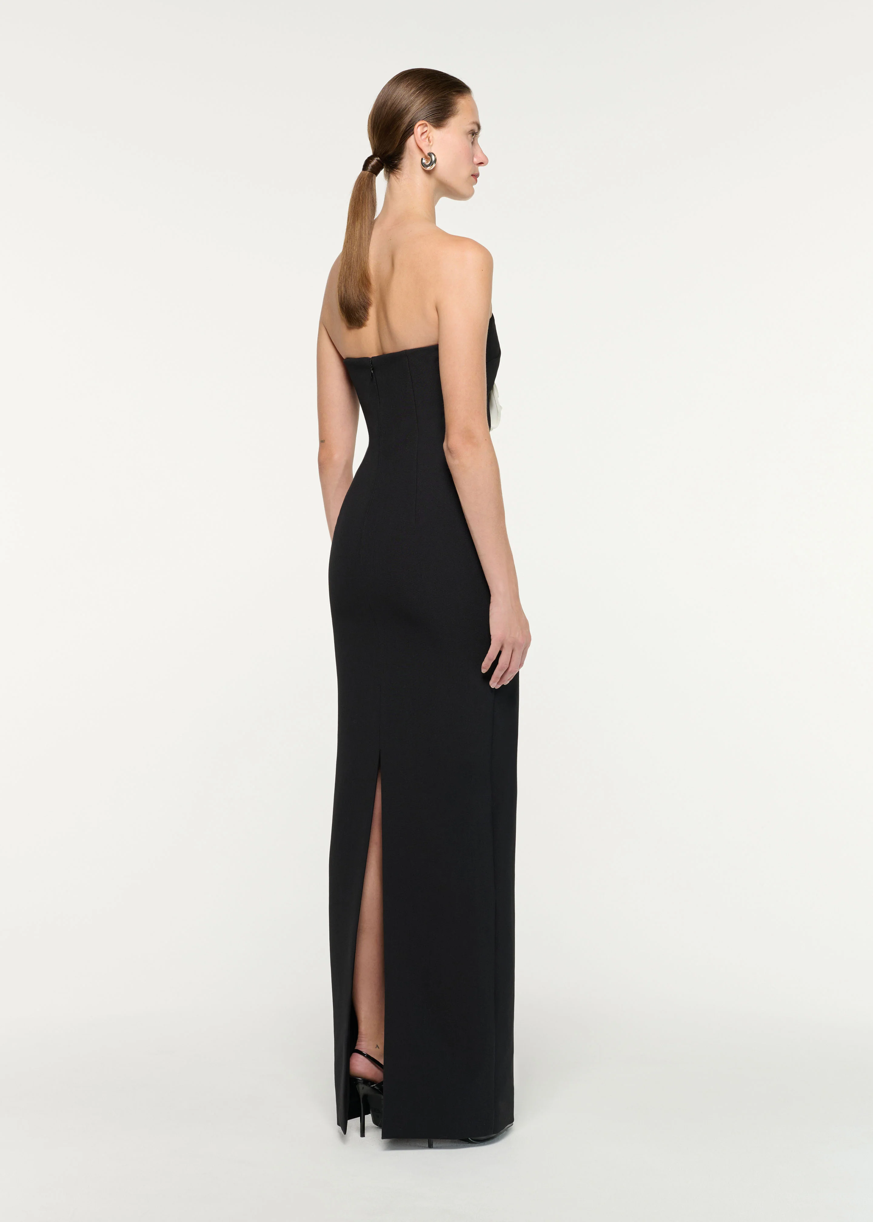 Strapless Monochrome Flower Gown - Image 3