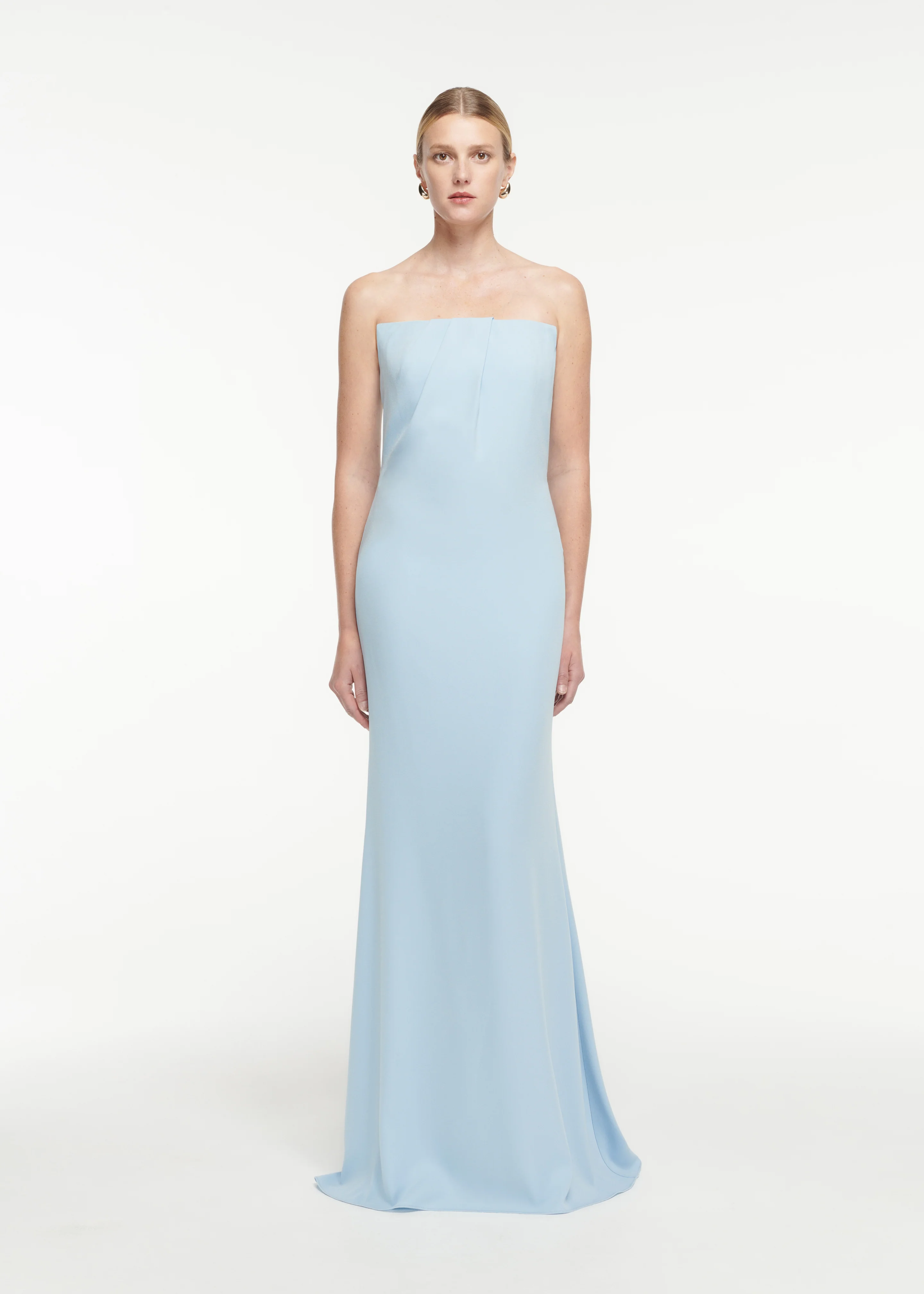 Strapless Satin Crepe Gown