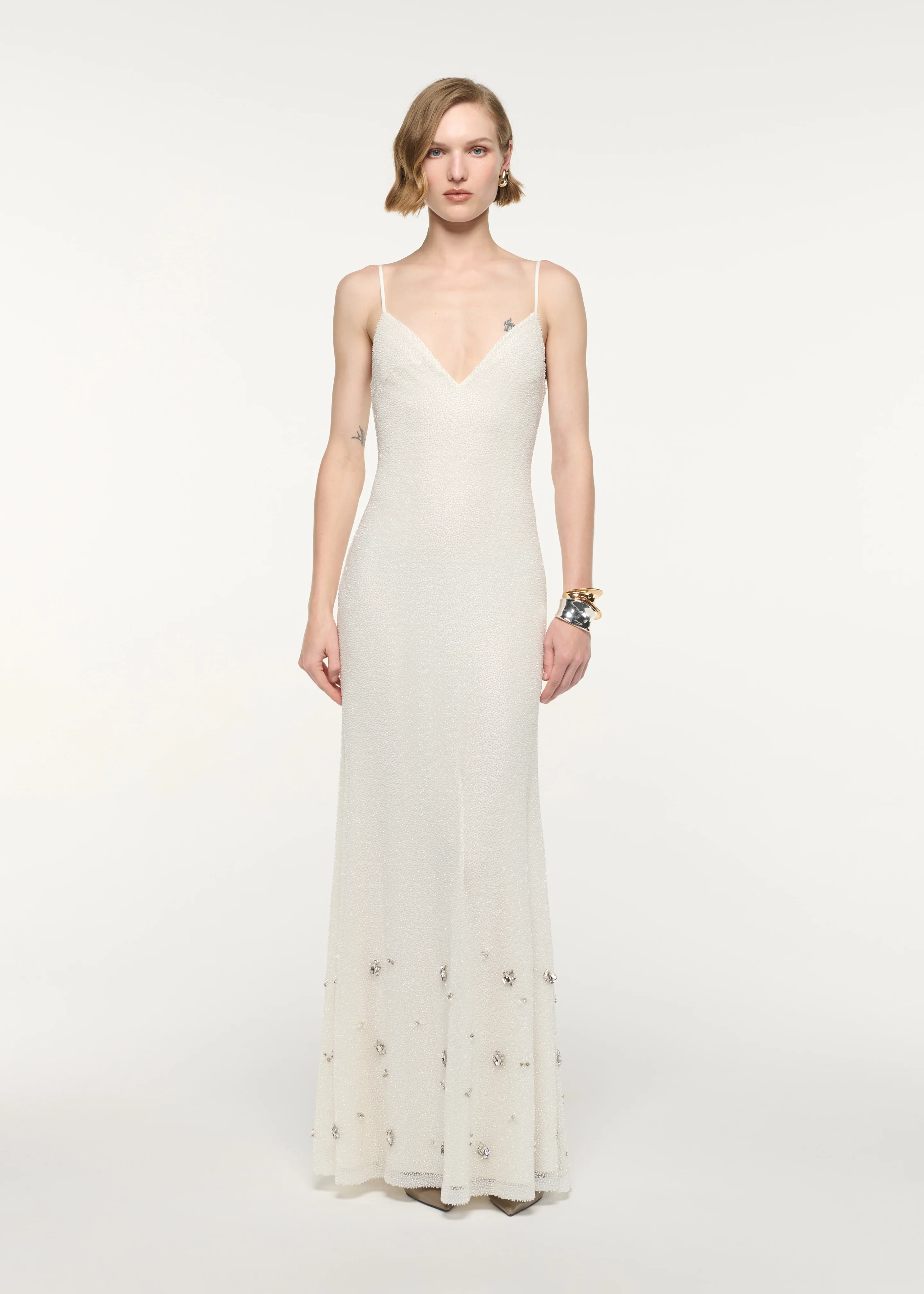 V-Neck Beaded Slip Dress