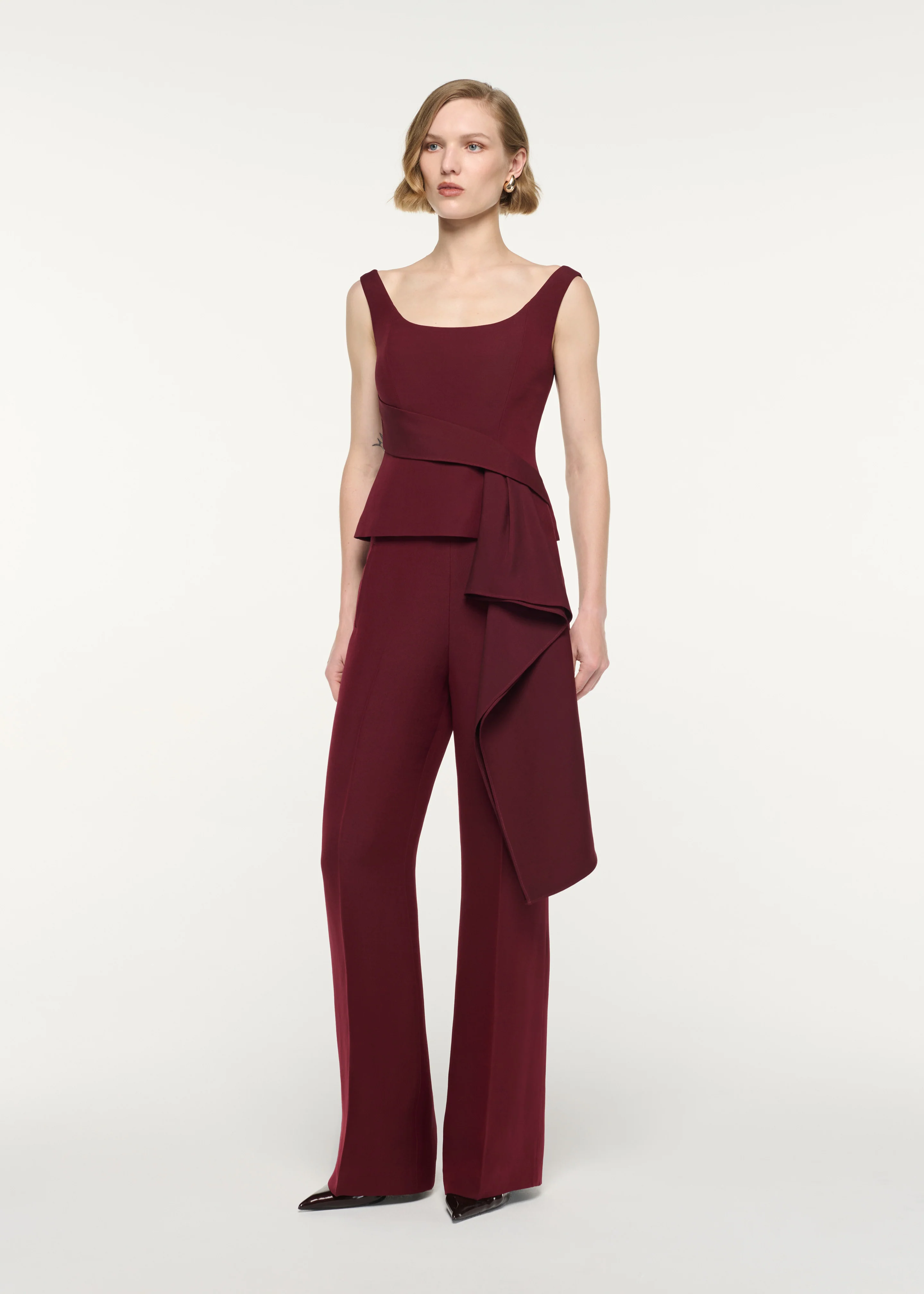 Wide Strap Fitted Drape Top - Image 2