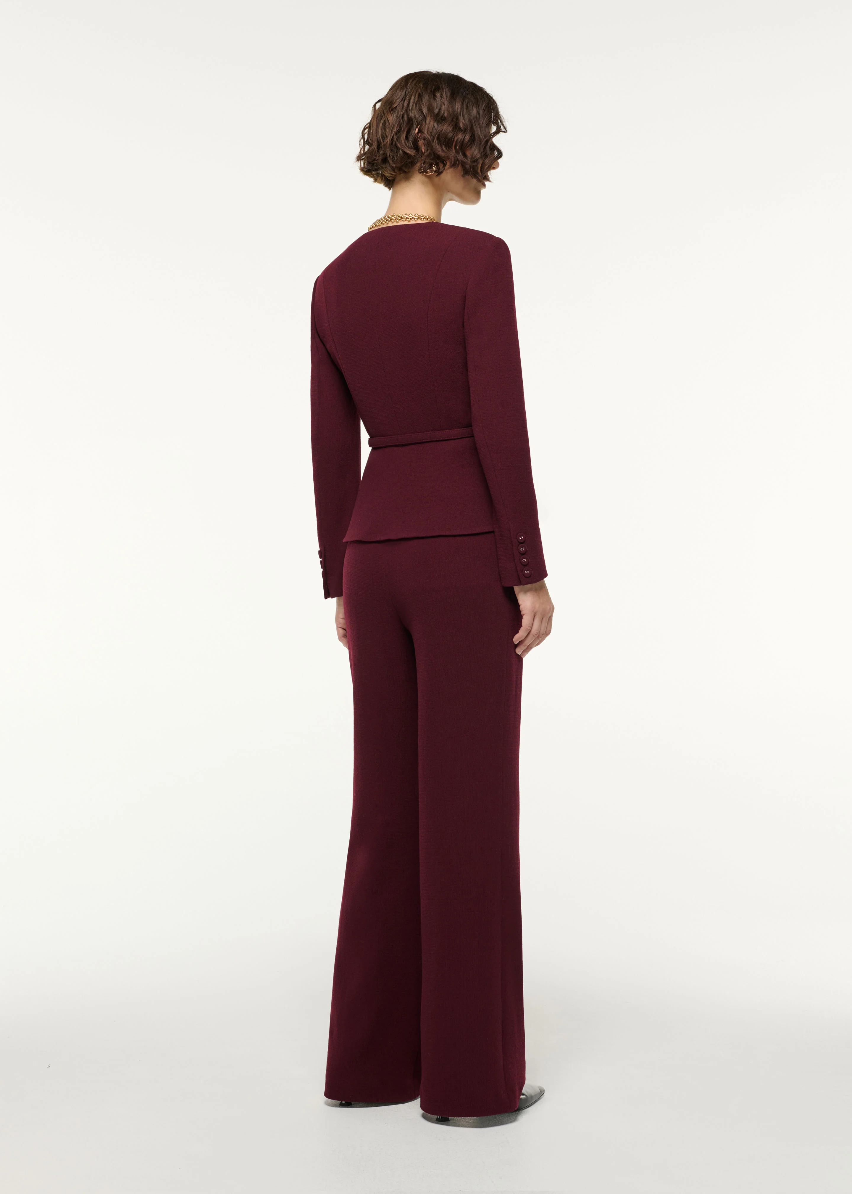 Wool Origami Peplum Drape Jacket - Image 3