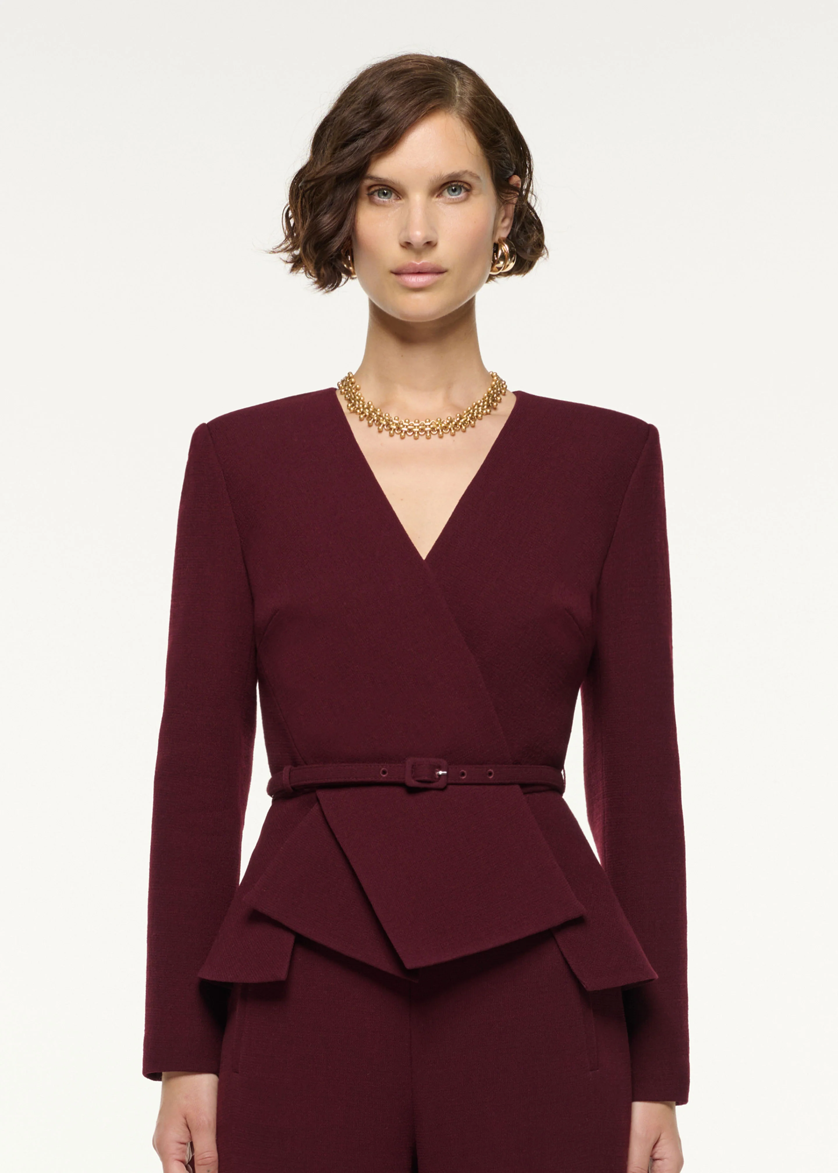 Wool Origami Peplum Drape Jacket - Image 4