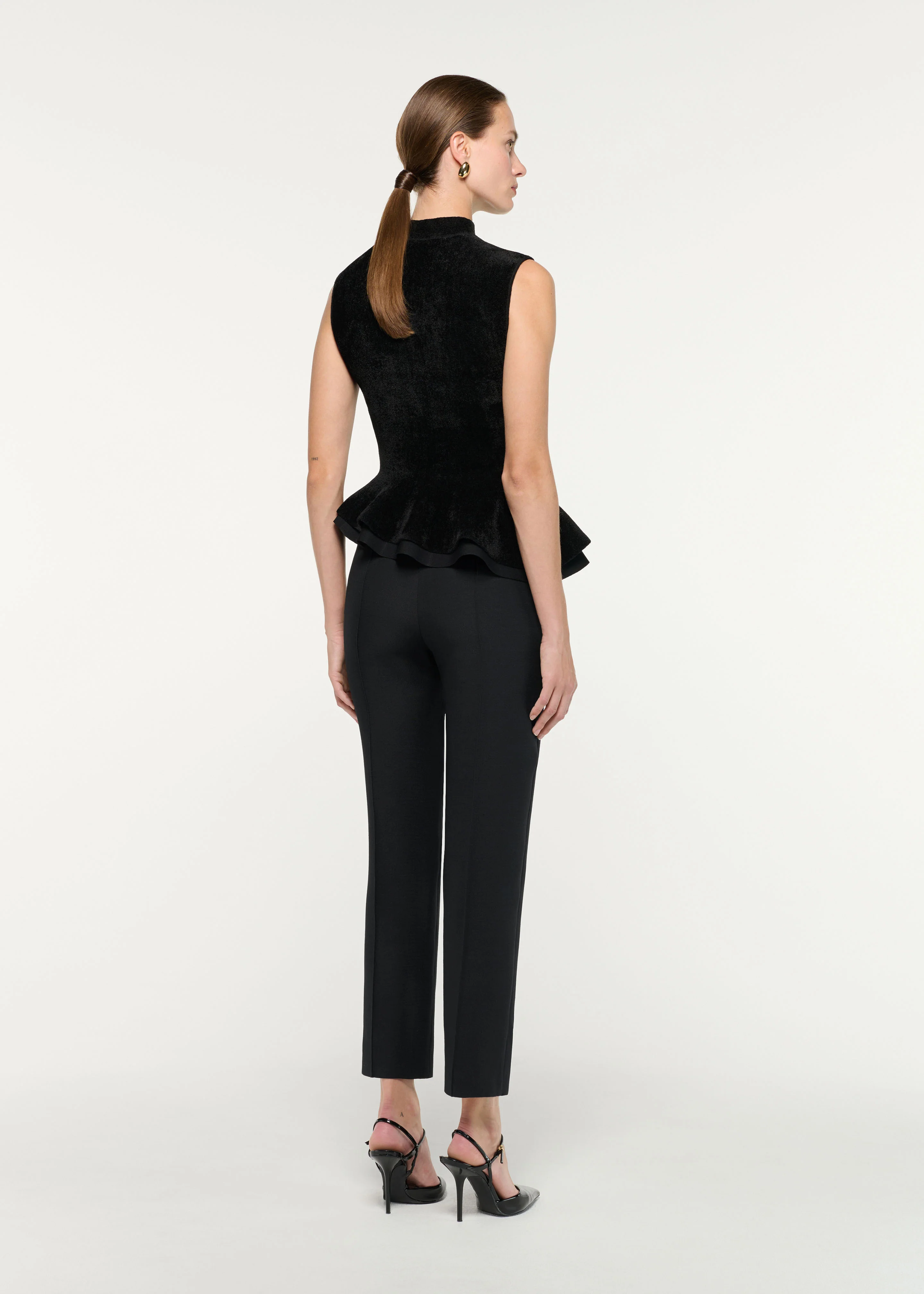 Wool Silk Cropped Trouser - Image 3
