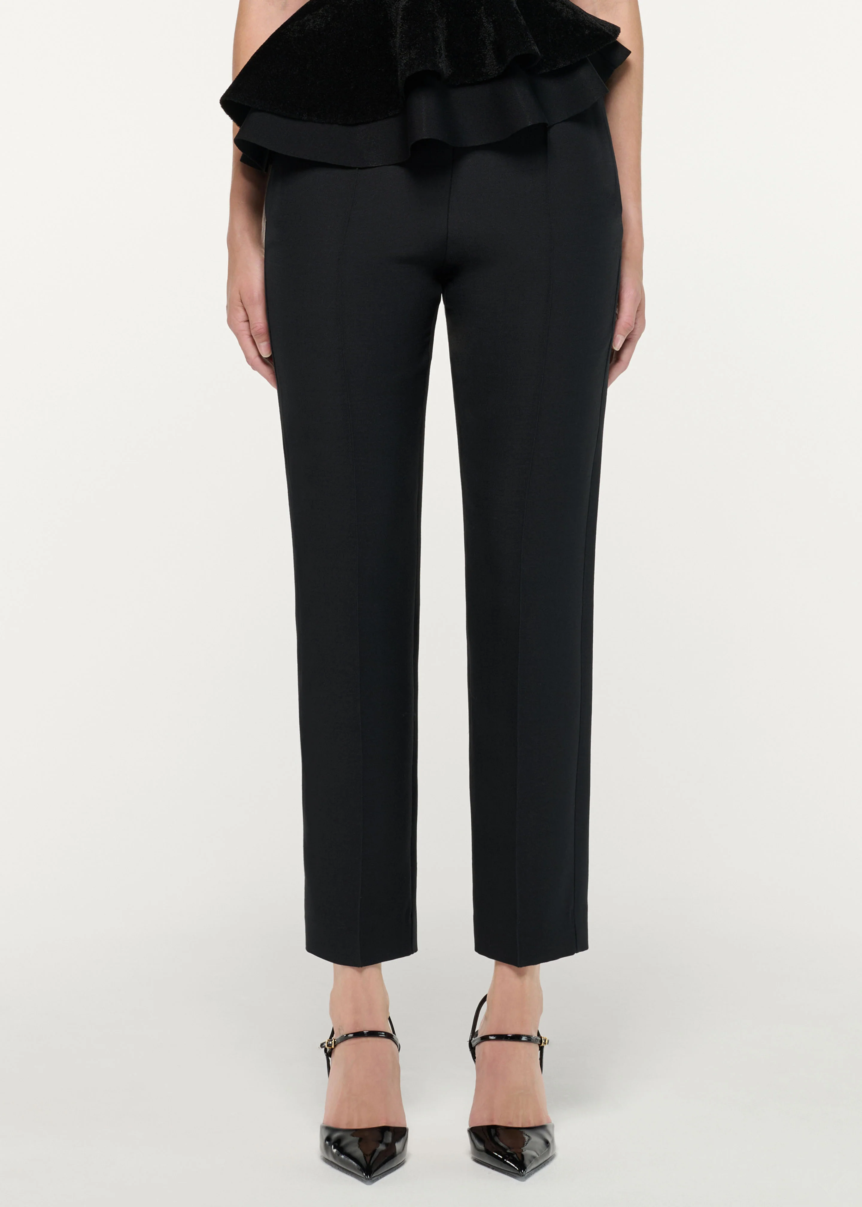 Wool Silk Cropped Trouser - Image 4