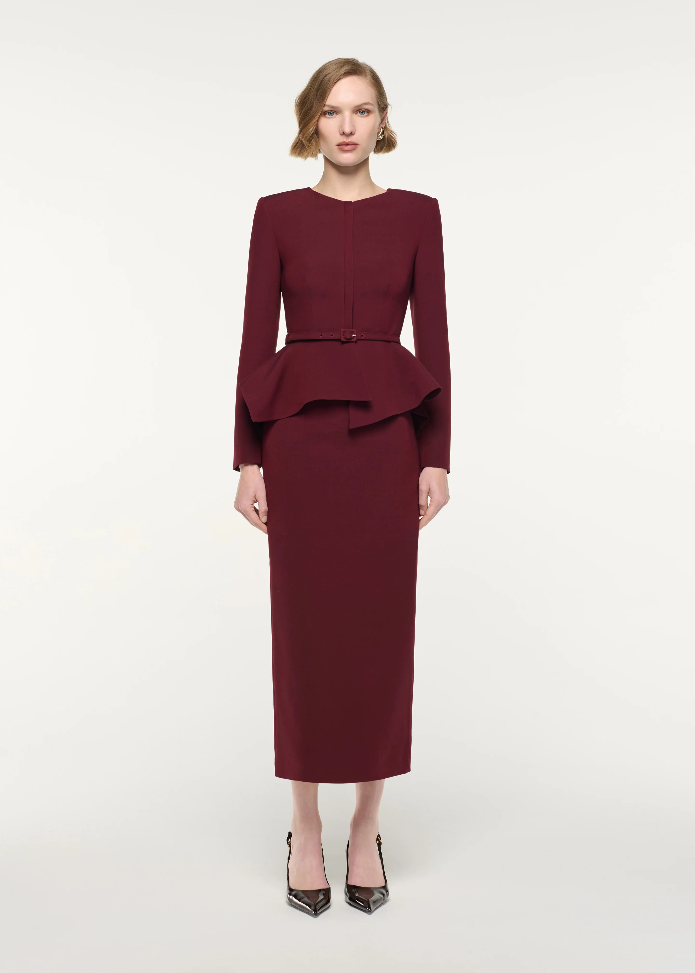 Wool Silk Midi Skirt