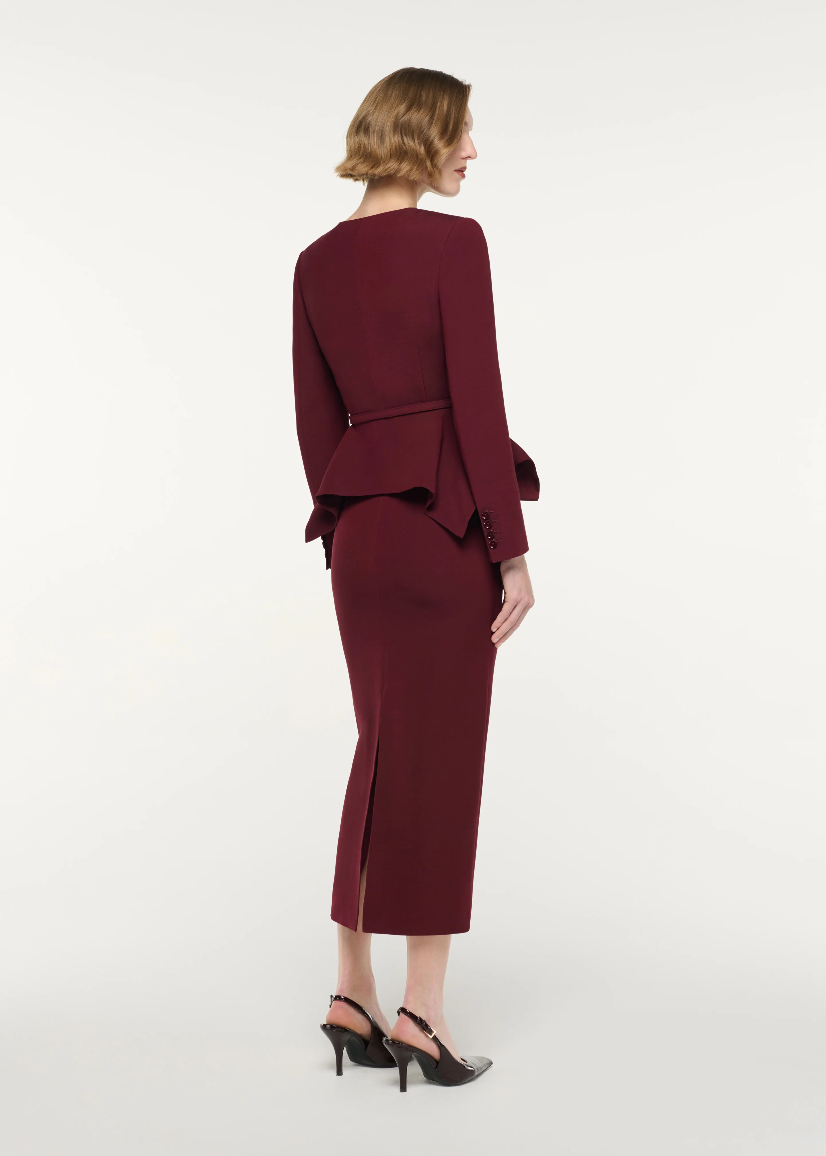 Wool Silk Midi Skirt - Image 3